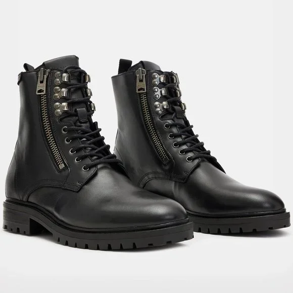 All Saints | Shoes | Allsaints Mens Blaze Leather Combat  display picture 1